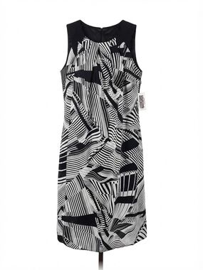 Robbie Bee Black & White Geometric Midi Dress